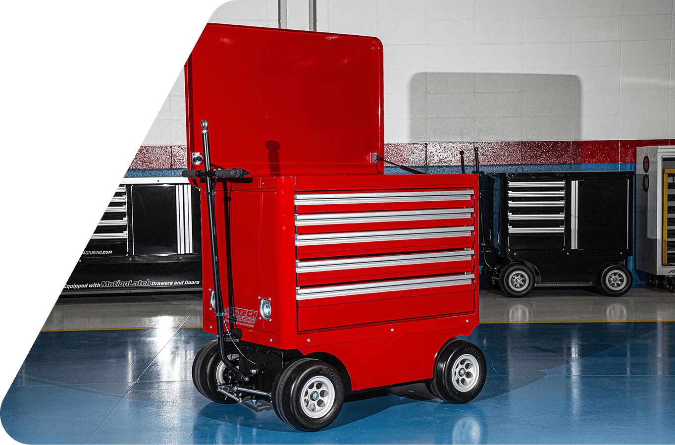 Red Mini Cart With Top Flip Lid Open